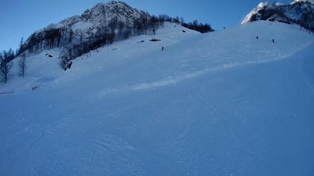 ГК Роза Хутор. Трасса Горизонт-Лабиринт (Diffcult Piste) Декабрь 2013 смотреть онлайн