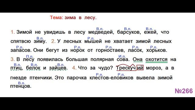 ГДЗ РУССКИЙ ЯЗЫК УПРАЖНЕНИЕ.266 КЛАСС 4 КАНАКИНА ЧАСТЬ 1 смотреть онлайн