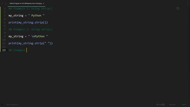 Trim Whitespace From a String in Python | Python Examples | Python Coding Tutorial | PythonIntervie смотреть онлайн