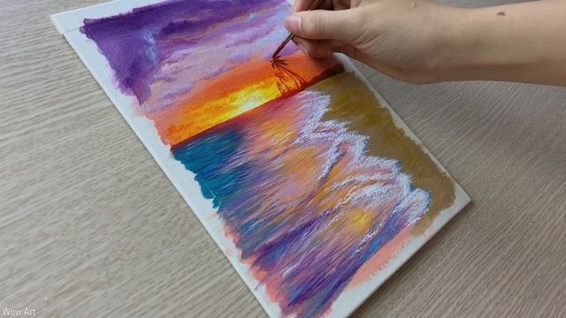 Daily challenge #290 / Acrylic / Couple Walking Together On The Beach Painting смотреть онлайн