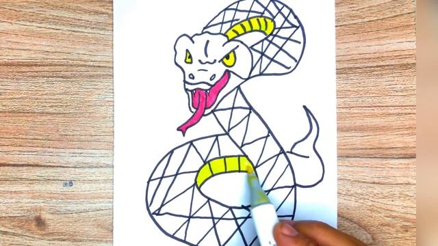 How to draw snake | Easy snake drawing | смотреть онлайн