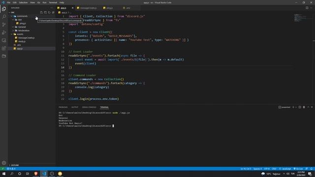 Sıfırdan Discord.JS V13 | Custom Command Handler #7 смотреть онлайн