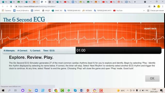 Симулятор ЭКГ поможет вам отработать практический навык по быстрому "узнаванию" ритма на ЭКГ смотреть онлайн