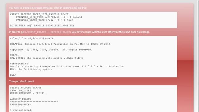 Change Oracle User Password Expiry Date смотреть онлайн