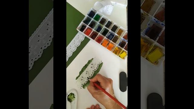 Как нарисовать кружево акварелью? смотреть онлайн