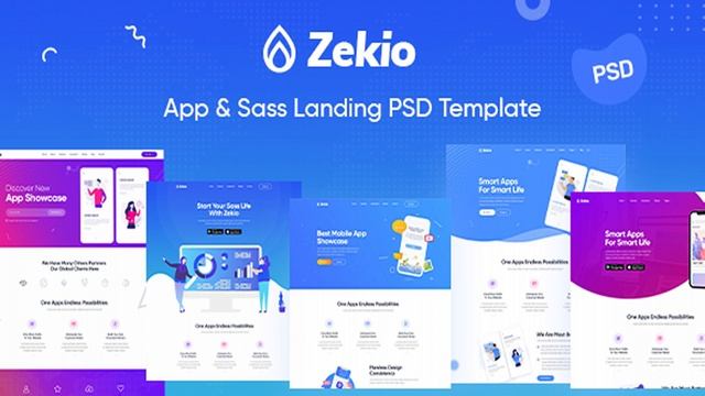 Zekio - App & Sass Landing PSD Template | Themeforest Website Templates and Themes смотреть онлайн