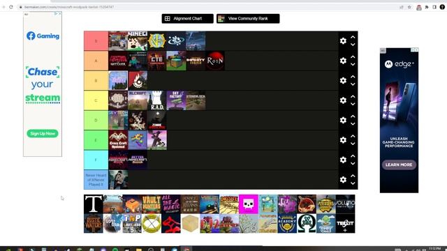 Ultimate Minecraft Modpack TIERLIST