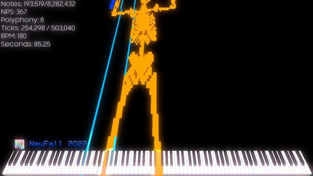 Spooky Scary Skeletons | Andrew Gold | Black MIDI (8,282,432 Notes)