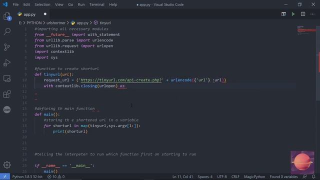 Creating a url shortner using tinyurl api - #Built with #python смотреть онлайн