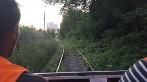 вся электрозаводская жд ветка глазами машиниста. вид из кабины мотовоза.