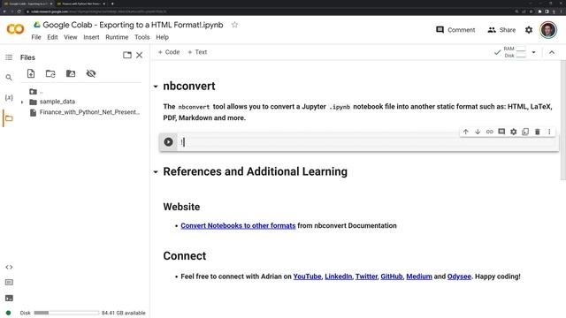 Google Colab - Exporting to a HTML Format! смотреть онлайн