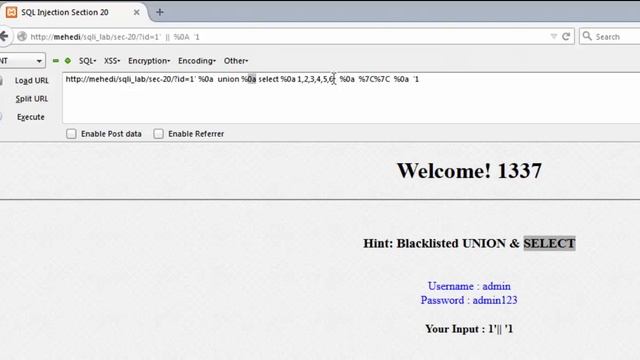 24.Blacklisted UNION & SELECT...sec-20 смотреть онлайн