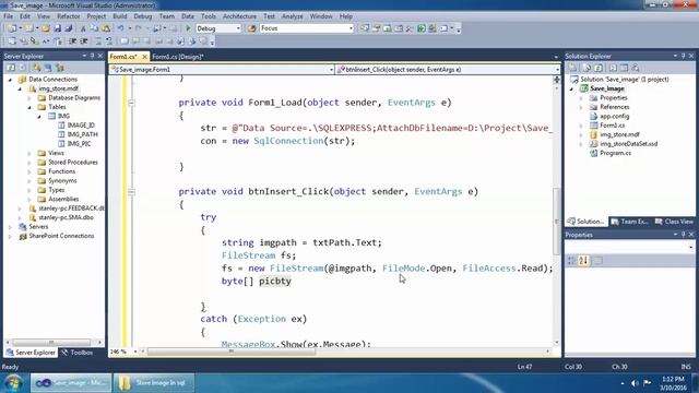 Store Image in SqlServer or MDF file in C# Net Windows Application By insert image Part-2 смотреть онлайн