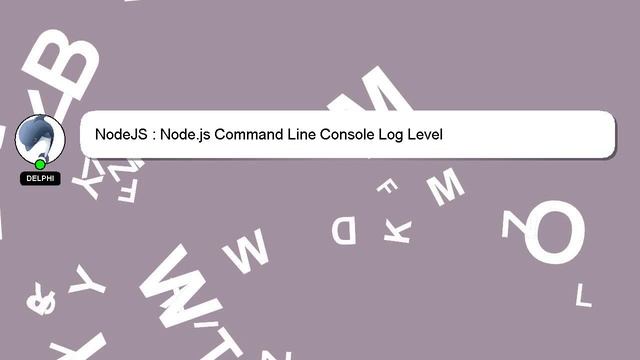 NodeJS : Node.js Command Line Console Log Level смотреть онлайн