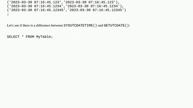 Stuffing a datetime value into a datetime2 column смотреть онлайн