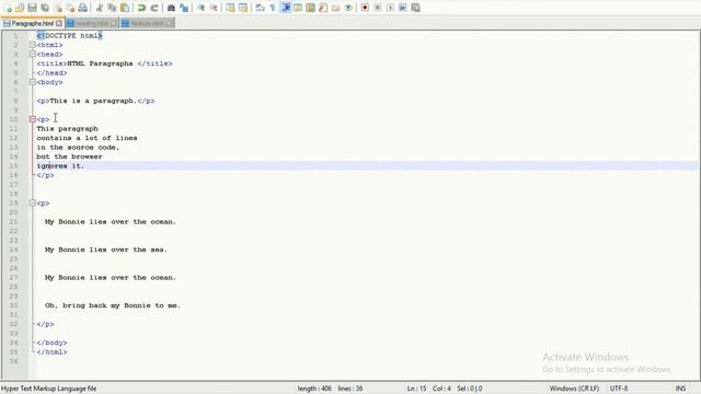 HTML5 Tutorial - 6 - Paragraph and line break tags in html смотреть онлайн