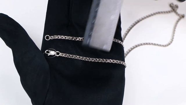 Цепь плетение Бисмарк из белого золота ТД Эстет 01Ц720097 смотреть онлайн