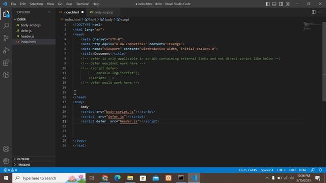 Defer explained more practically | Javascript смотреть онлайн