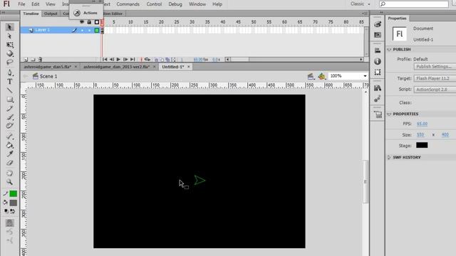 Flash Asteroids Game 1 - Setup and Graphics смотреть онлайн