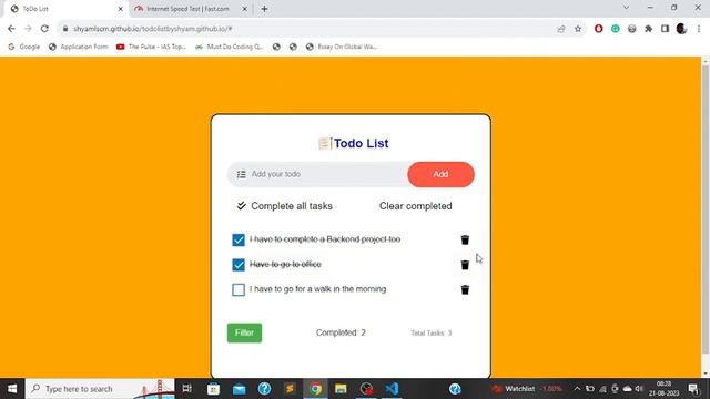 ToDo List project using HTML, CSS and Java Script смотреть онлайн
