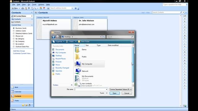 Importing Contacts to Outlook Using a CSV (Comma Delimited) File смотреть онлайн