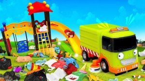 Игрушечные машинки помощники для детей: школьный автобус, бетономешалка, почтовая и уборочная машины