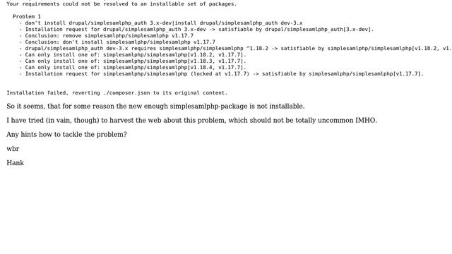 Drupal: simplesamlphp_auth installation fails on Centos 8-server смотреть онлайн
