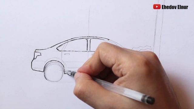 Как нарисовать разбитую машину | Учимся рисовать автомобиль