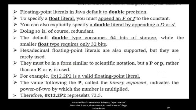 JAVA LITERALS смотреть онлайн