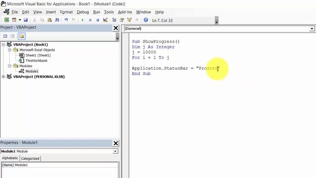 Excel VBA Use StatusBar as Progress Bar смотреть онлайн