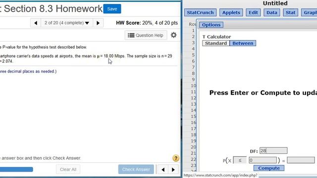 Finding a P-value given the test statistic смотреть онлайн