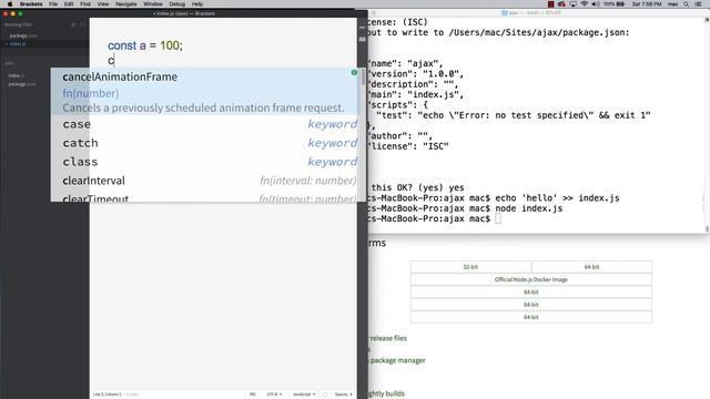 0104 Creating a Node project and start files смотреть онлайн
