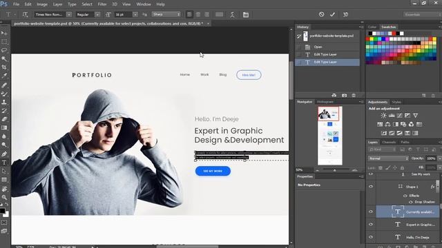 Create a Portfolio Website Design Using HTML & CSS & Bootstrap | Developer Website Tutorials. Part смотреть онлайн