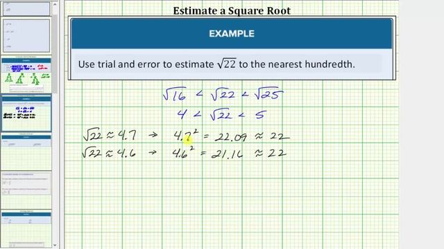 Approximate a Square Root to Two Decimal Places Using Trial and Error смотреть онлайн
