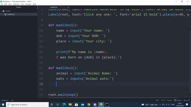 Create a Mad Libs Generator using Python смотреть онлайн