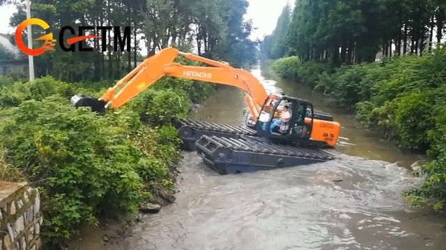 GETM AMPHIBIOUS EXCAVATOR GET210 PONTOON WITH HITACHI ZX200