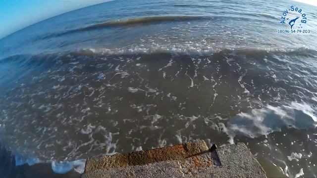 Вид с Волнореза. Зимний вечер на Азовском море. Степановка Первая.