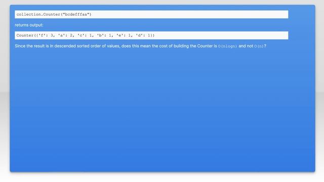What is the time complexity of collections.Counter() in Python? смотреть онлайн