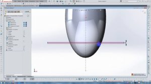 Solidworks создание борозды на поверхности овальной формы V 1