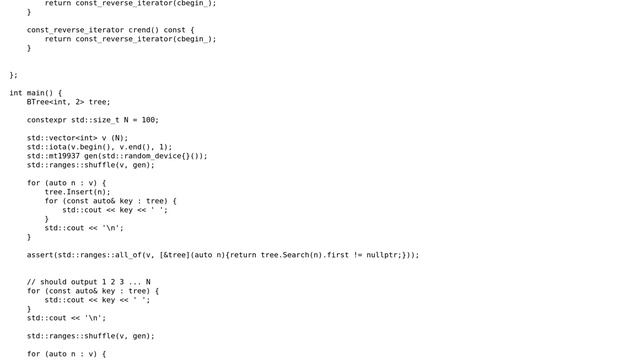 Code Review: C++ : B-Tree in C++20 (+Iterator support) смотреть онлайн