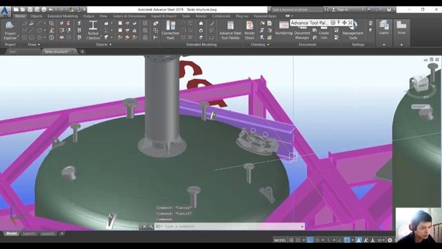 Advance steel _ Tank platform modelling смотреть онлайн
