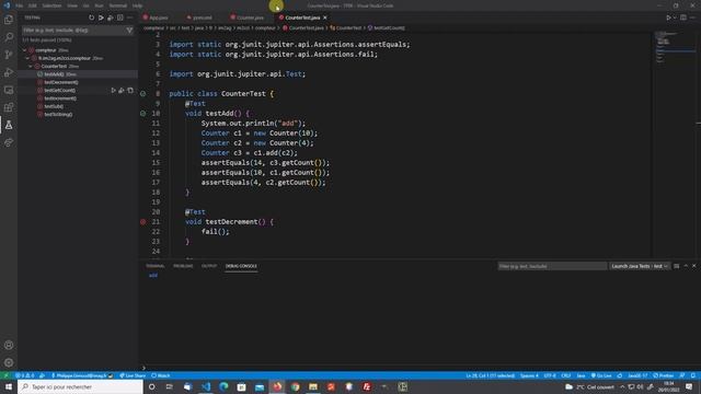 Créer et exécuter des test unitaires JUnit avec VSCode смотреть онлайн