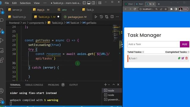 MERN Stack Tutorial | #20 - Set Proxy URL & Get Task from Database смотреть онлайн