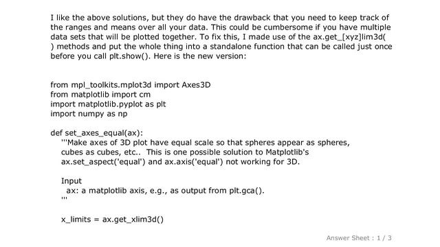 PYTHON : matplotlib (equal unit length): with 'equal' aspect ratio z-axis is not equal to x- and y- смотреть онлайн