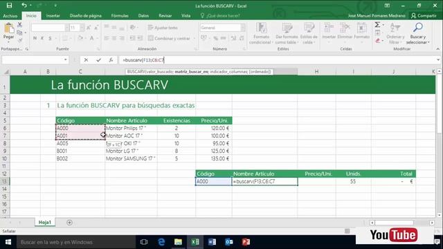 Excel 2016 La funcion BUSCARV смотреть онлайн