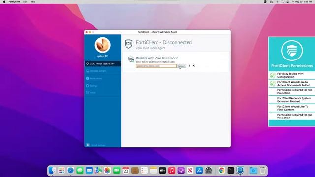 Installing the FortiClient Mac Agent & Giving Required Permissions смотреть онлайн