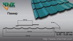 Металлочерепица размеры