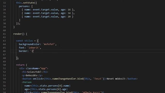 React JS - 18. rész - Inline CSS stílusok - magyar (2020) смотреть онлайн