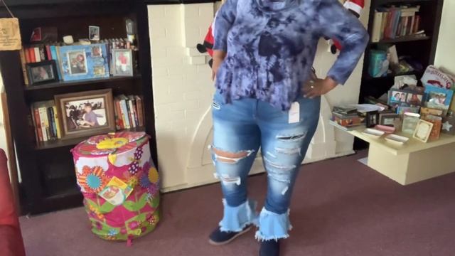 Boutique 115 Distressed Blue Jeans.