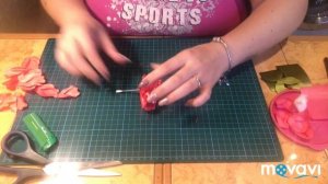 МК Пионы из атласной ленты 4 см/ корзина цветов своими руками / цветы пионы канзаши